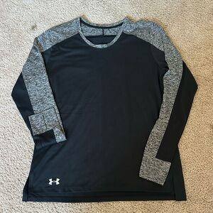 Under Armour Black and Gray Long Sleeve Shirt Womens Medium